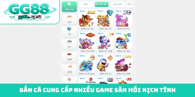 Bắn cá cung cấp nhiều game săn mồi kịch tính